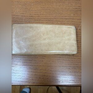 Leather Long Wallet in Tan roots
